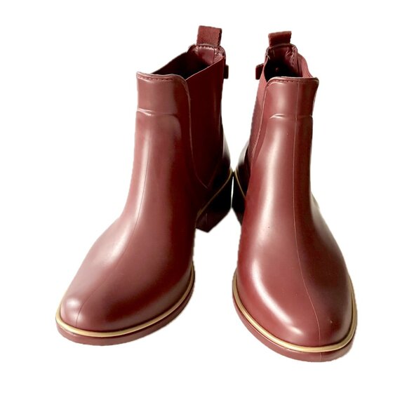 Kate Spade Rain Boots Sz 6.5 Waterproof Rubber Pull-On Boots in Cherrywood NEW - Picture 13 of 13